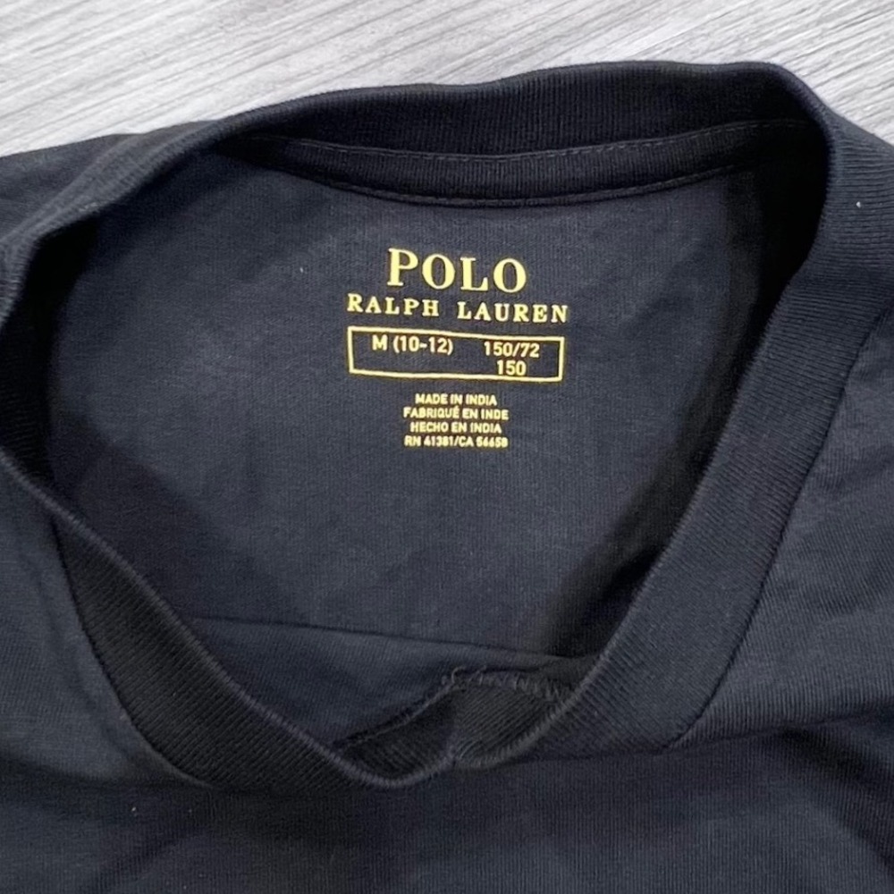 Polo Ralph Lauren Womens Black V-Neck Short Sleeve T-Shirt Red Pony Logo Size M - Picture 3 of 16
